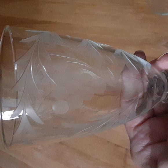 6 - Custom Cut Glass Wine Goblets - Picture 3 of 4